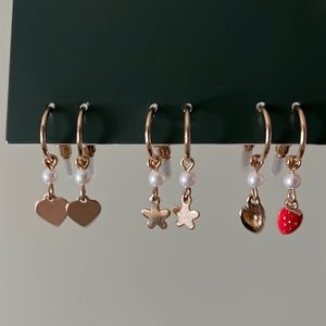 3 PAIRS OF SUPER CUTE HOOP EARRINGS